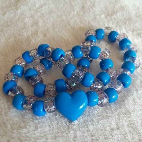 blue heart kandi choker - Picture 1 of 11